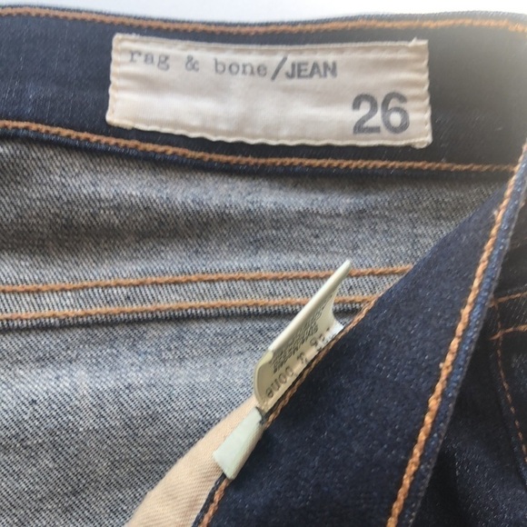 RAG & BONE Blue White Dark Rinse Andfield Splatter Paint Skinny Jeans Size 26 - Picture 7 of 13